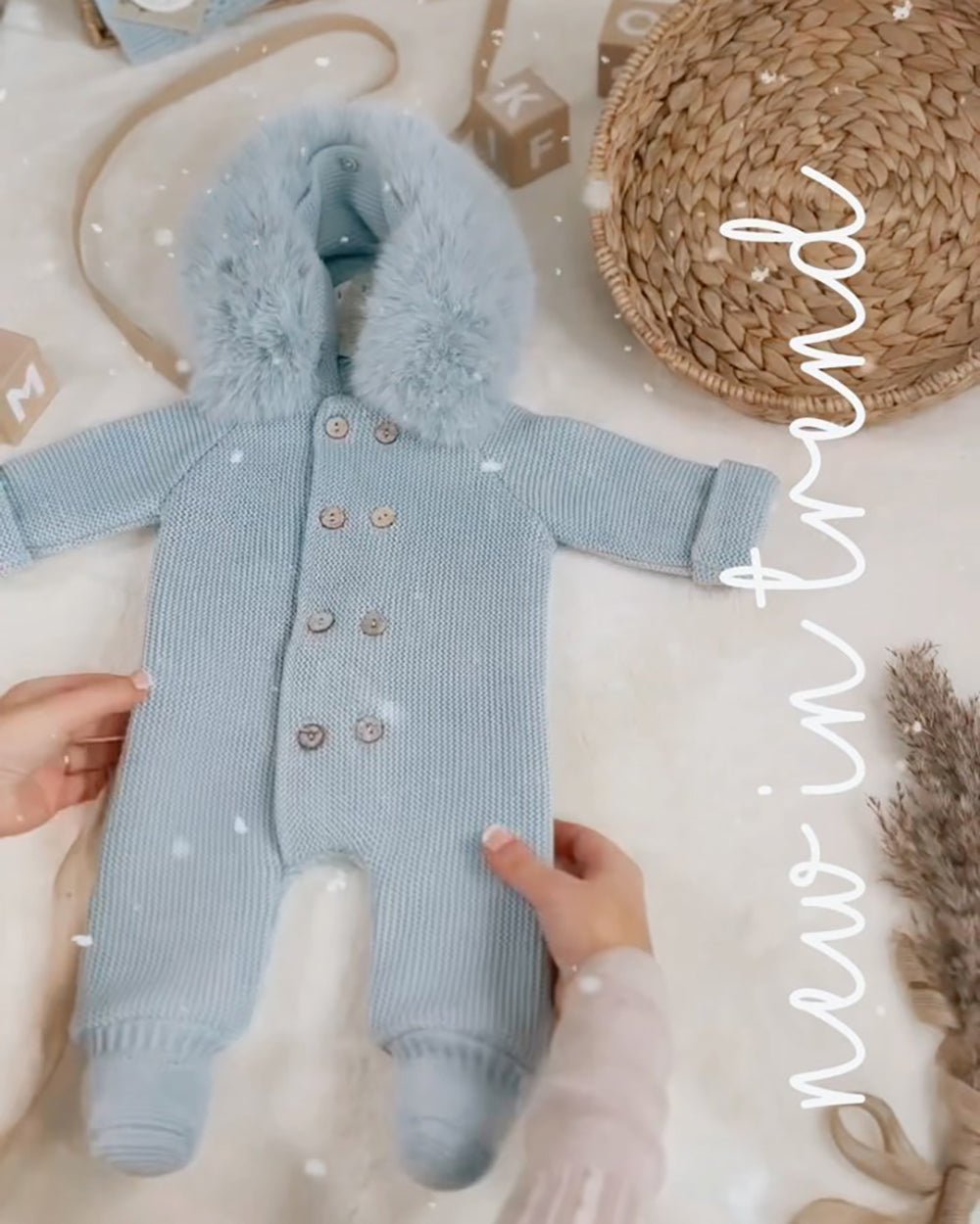 Buzo Bebé Mebi Azul Gris - Ropa de Bebé de Punto y Algodón