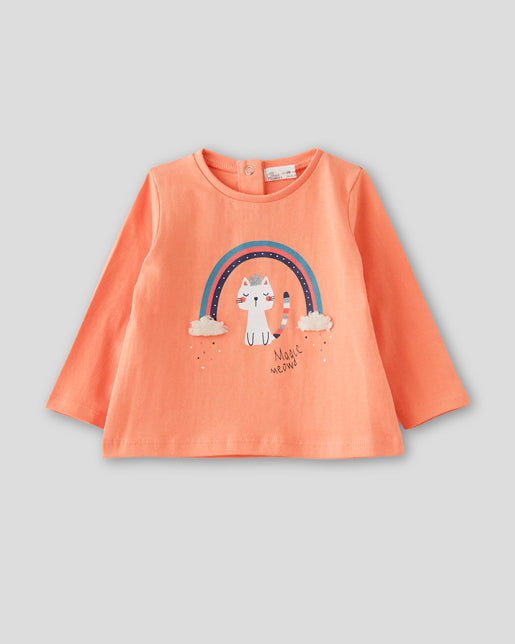 Camiseta niña Arcoiris Salmón - Street Monkey