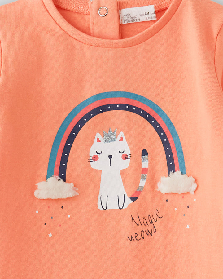 Camiseta niña Arcoiris Salmón - Street Monkey