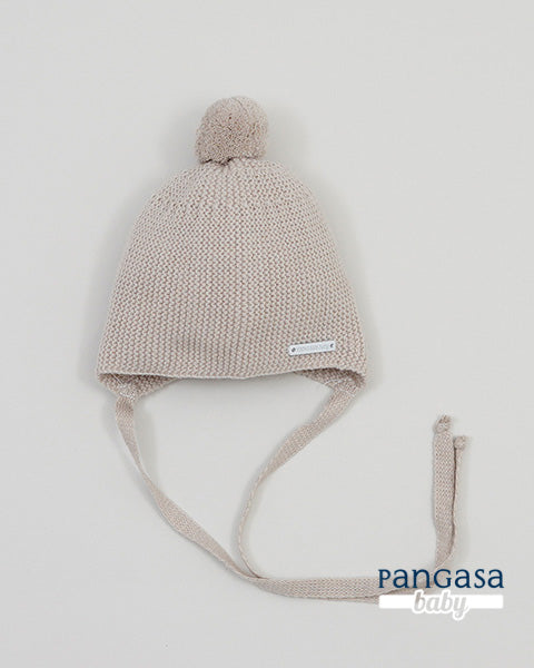 Gorro Orejero Bebe Punto Camel - Pangasa Baby