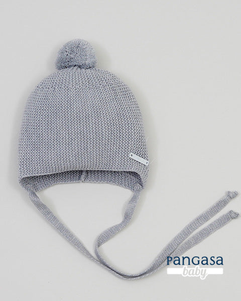 Gorro Orejero Bebe Punto Gris - Pangasa Baby