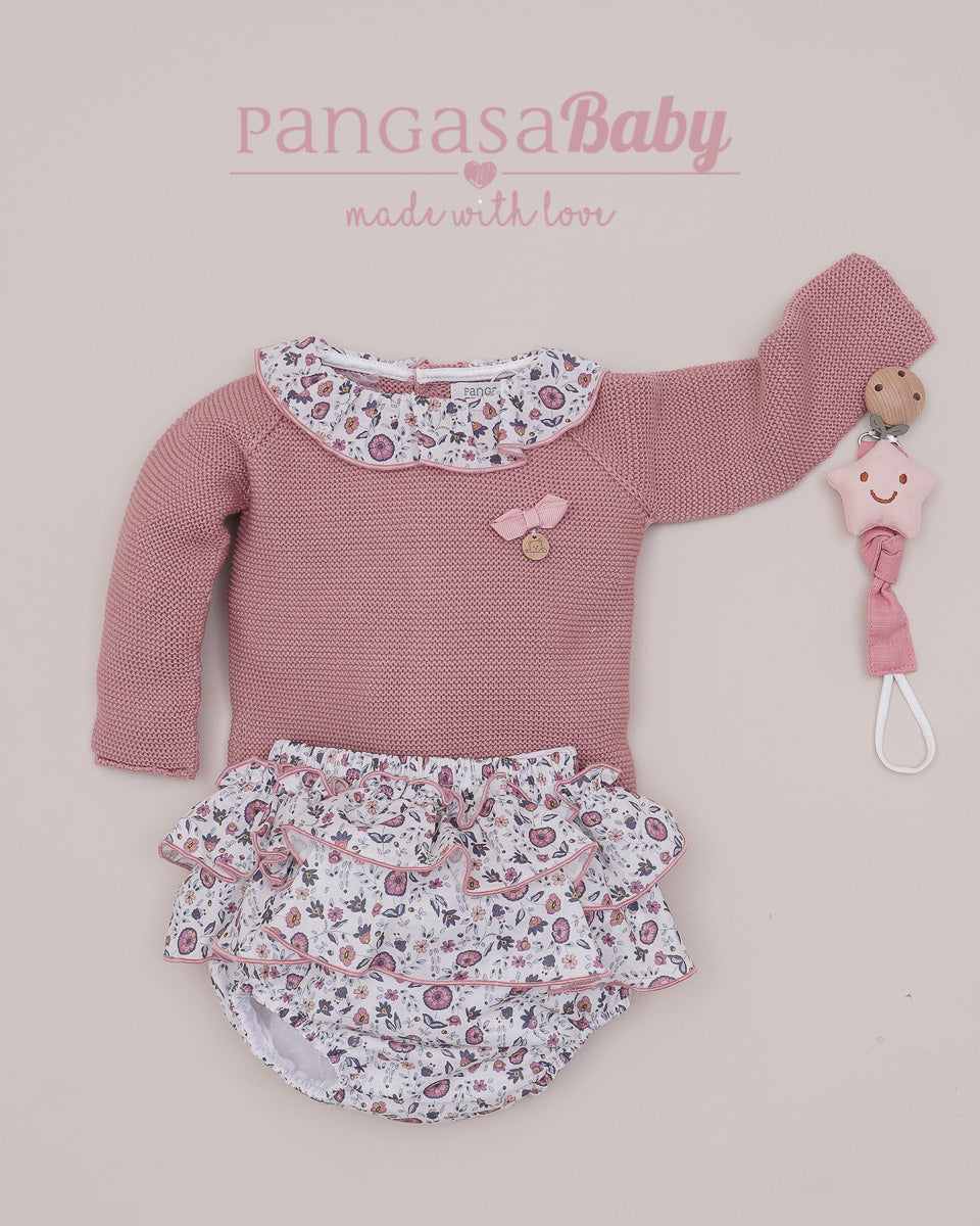 Conjunto Braguita Candy Rose Flores Rosé - Pangasa Baby