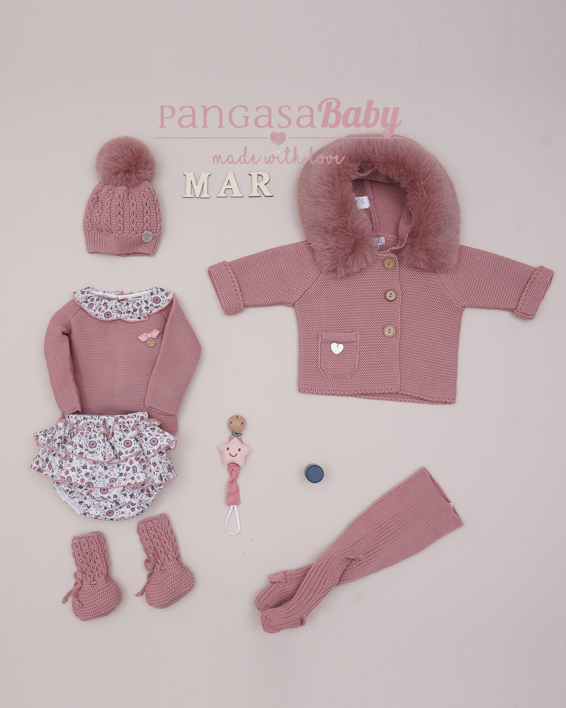 Conjunto Braguita Candy Rose Flores Rosé - Pangasa Baby