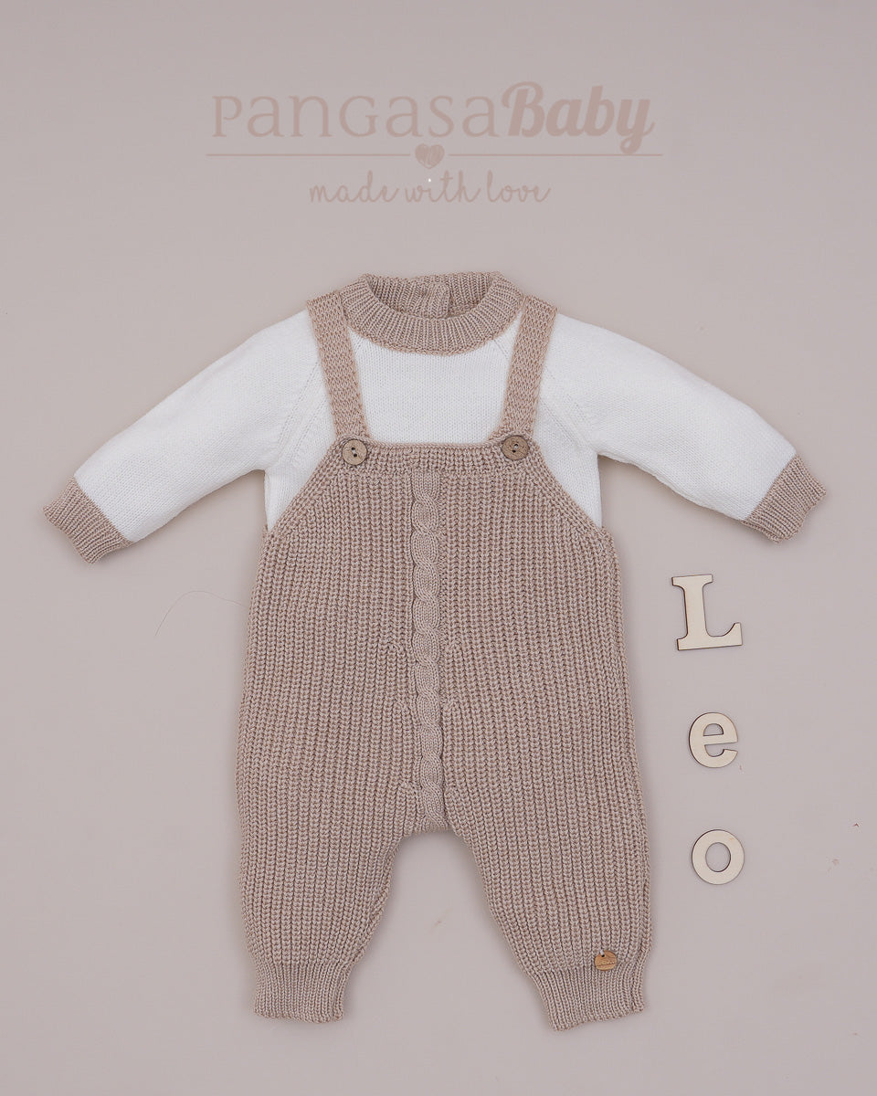 Conjunto Peto con Jersey Perlado Arena - Pangasa Baby