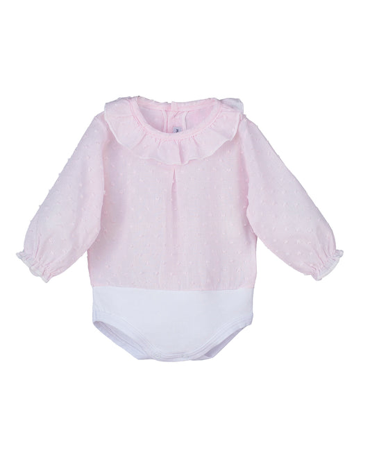 Body Camisa Plumeti Rosa - Calamaro