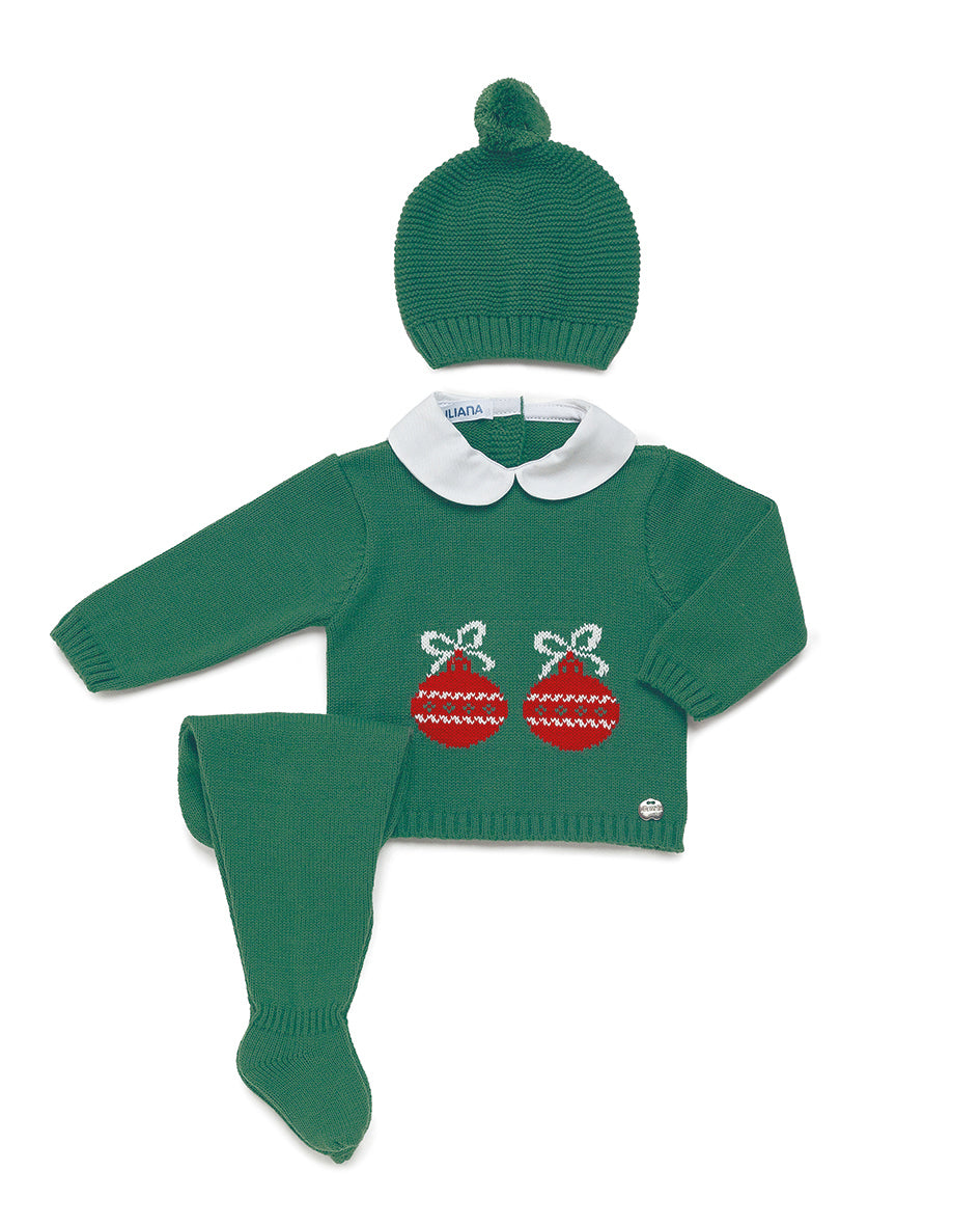 Conjunto Primera Puesta Bolas Navidad Verde Musgo - Colección Chispa Juliana