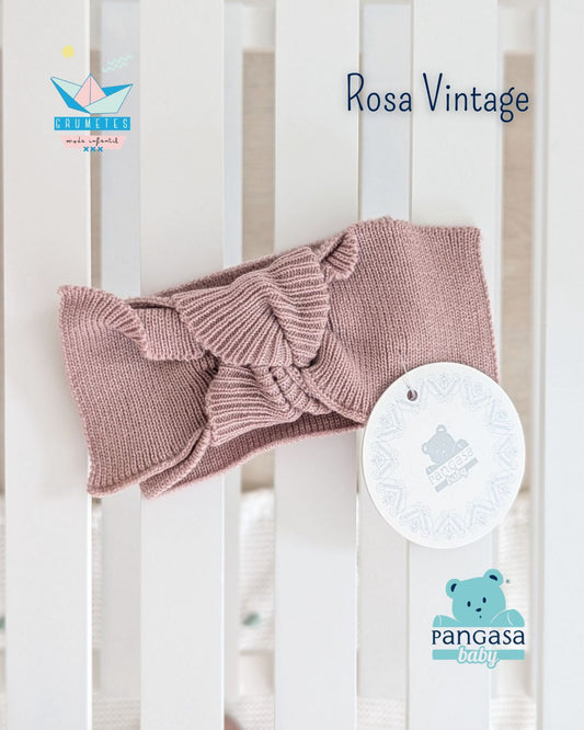 Diadema Lana Rosa Vintage - Pangasa Baby