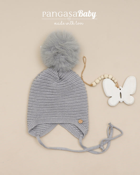 Gorro Orejero Perlado Pelo Gris - Pangasa Baby