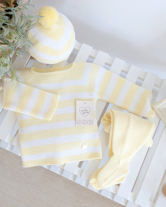 Conjunto Polaina Rayas Amarillo - Primbaby