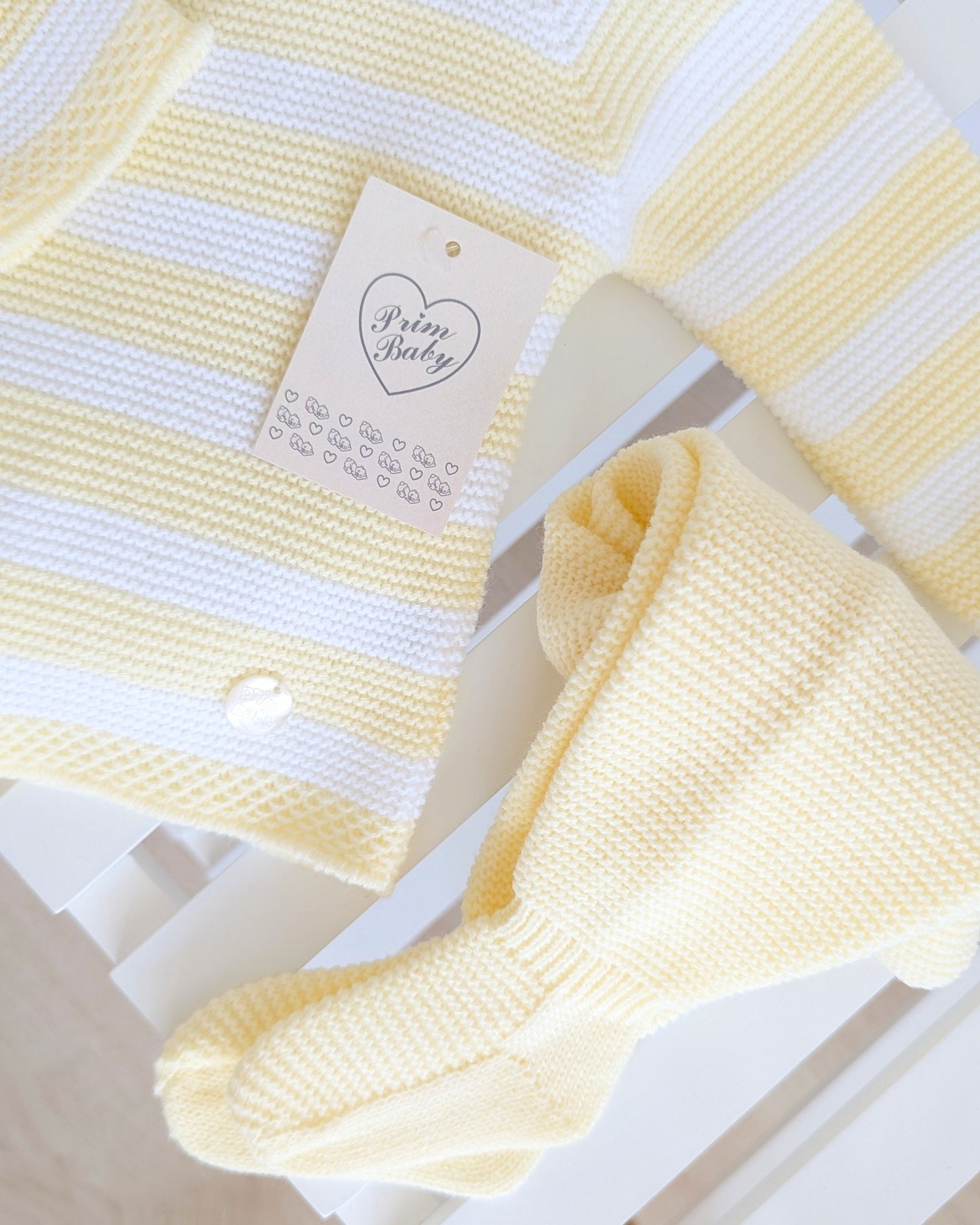 Conjunto Polaina Rayas Amarillo - Primbaby