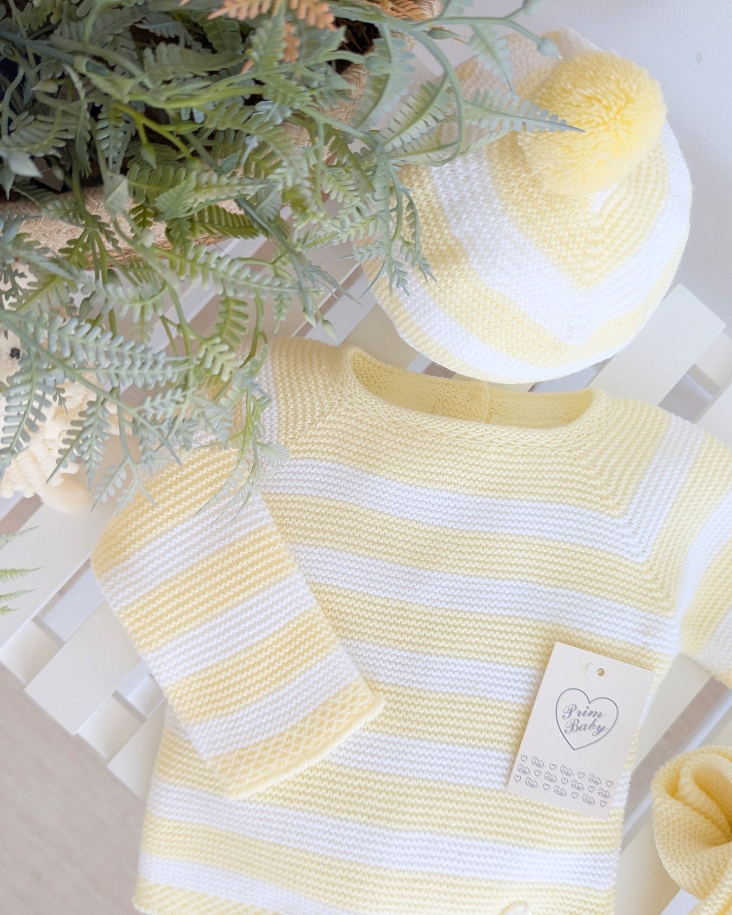 Conjunto Polaina Rayas Amarillo - Primbaby