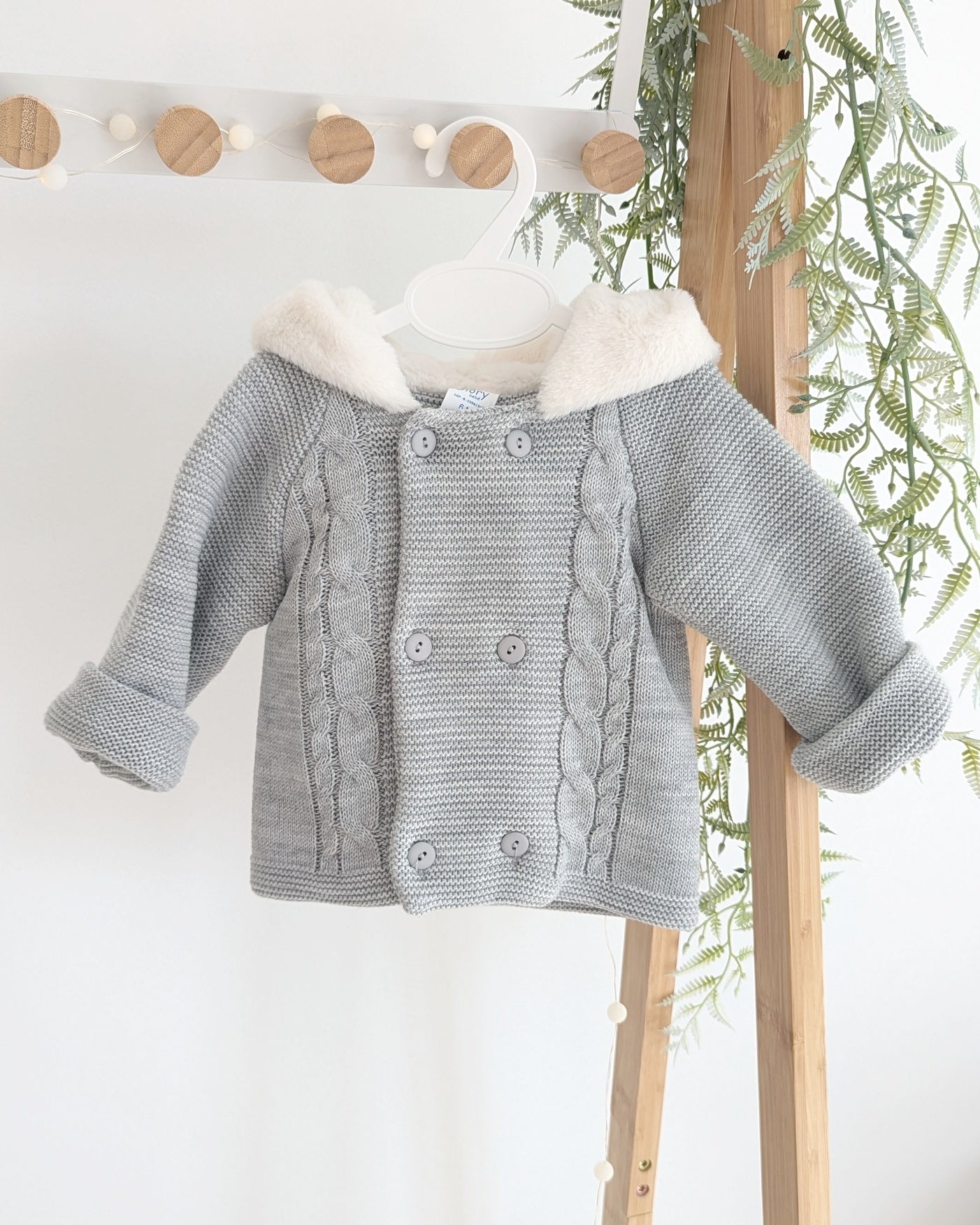 Chaqueta punto pelito Gris