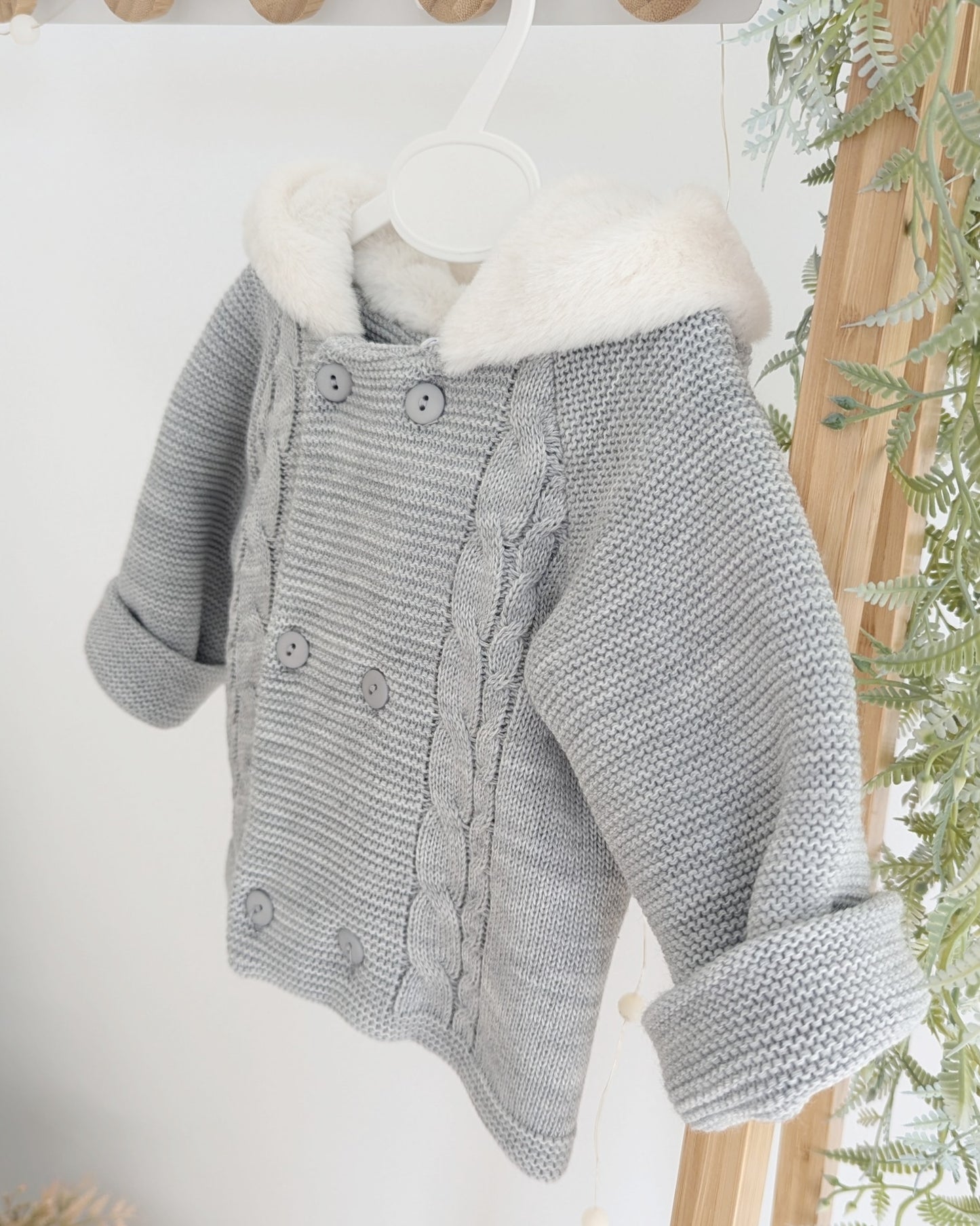 Chaqueta punto pelito Gris