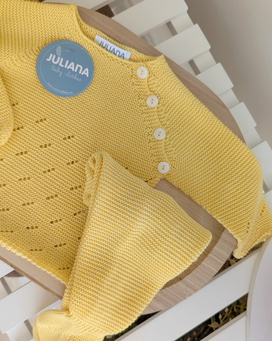 Conjunto Polaina Calado Lateral Amarillo - Juliana